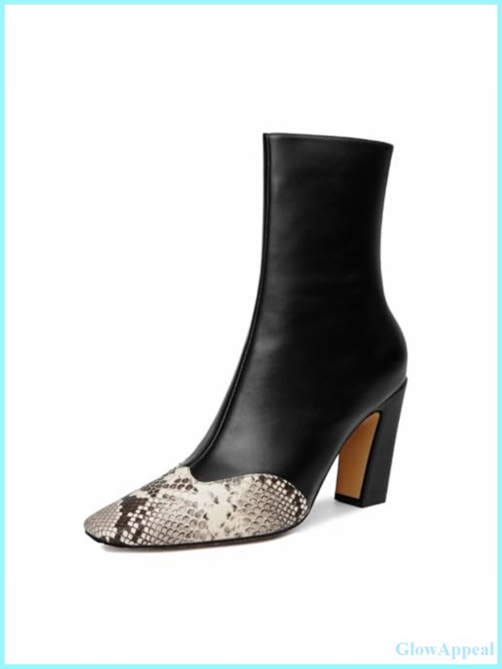 Vertundy Women's Ankle Boots Square Toe High Heel Booties Side Zipper